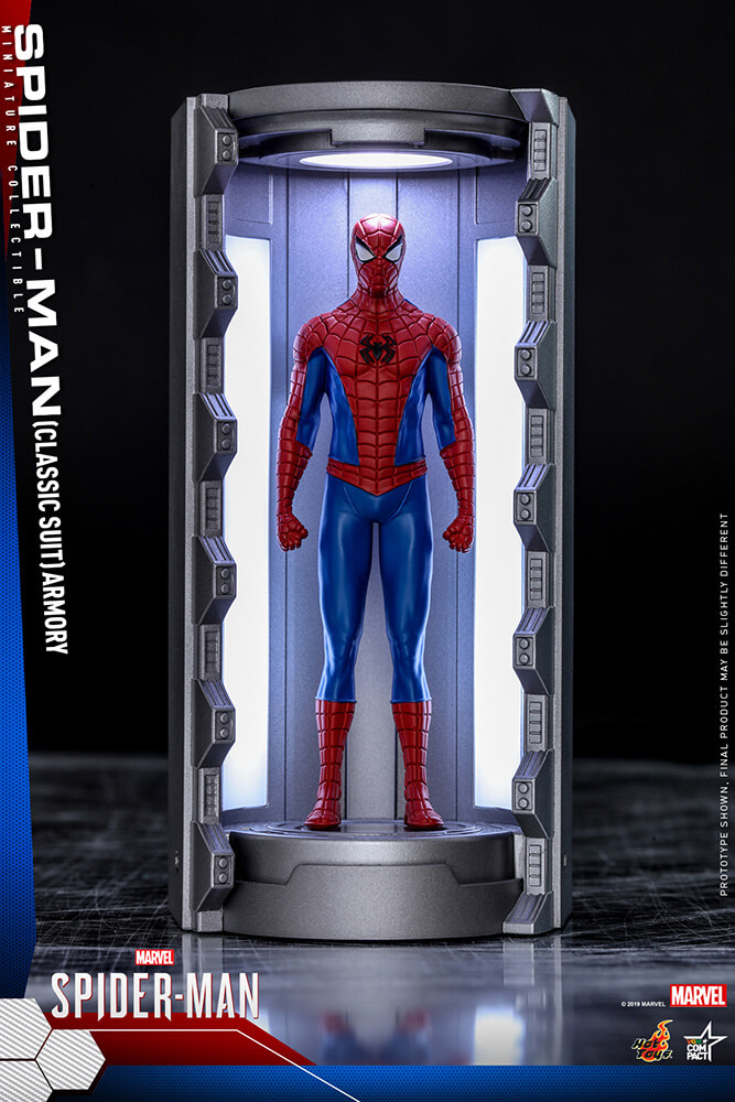 【ビデオゲーム・マスターピース ＣＯＭＰＡＣＴ】 『Marvel’s Spider-Man』ミニチュア・フィギュア　シリーズ１　 スパイダースーツ格納庫 （６体セット）［ボーナスアクセサリー付き］