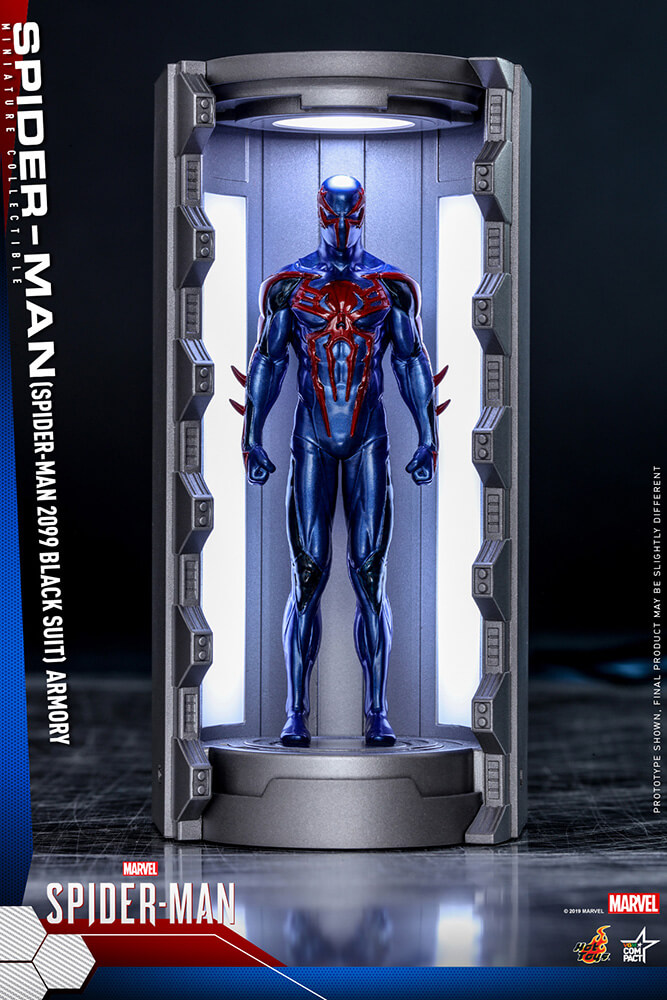 【ビデオゲーム・マスターピース ＣＯＭＰＡＣＴ】 『Marvel’s Spider-Man』ミニチュア・フィギュア　シリーズ１　 スパイダースーツ格納庫 （６体セット）［ボーナスアクセサリー付き］