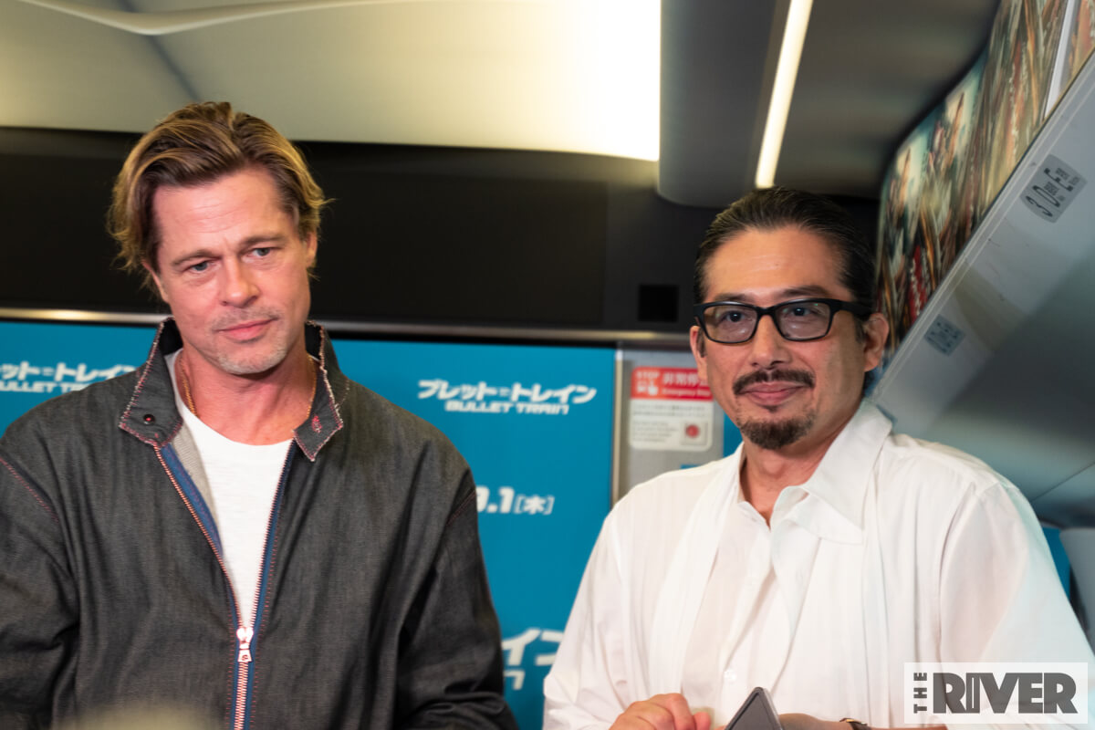 映画『ブレット・トレイン』新幹線車内でのレッドカーペット 取材撮影写真