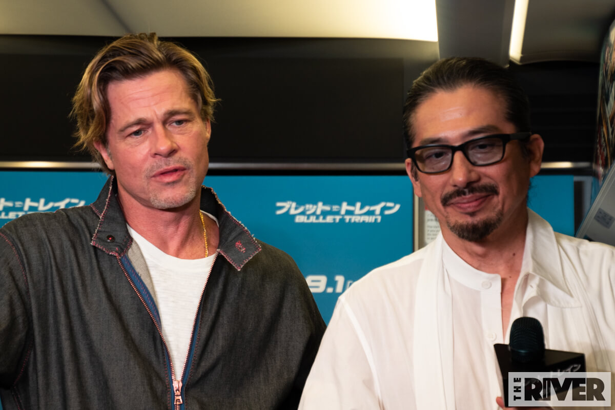 映画『ブレット・トレイン』新幹線車内でのレッドカーペット 取材撮影写真